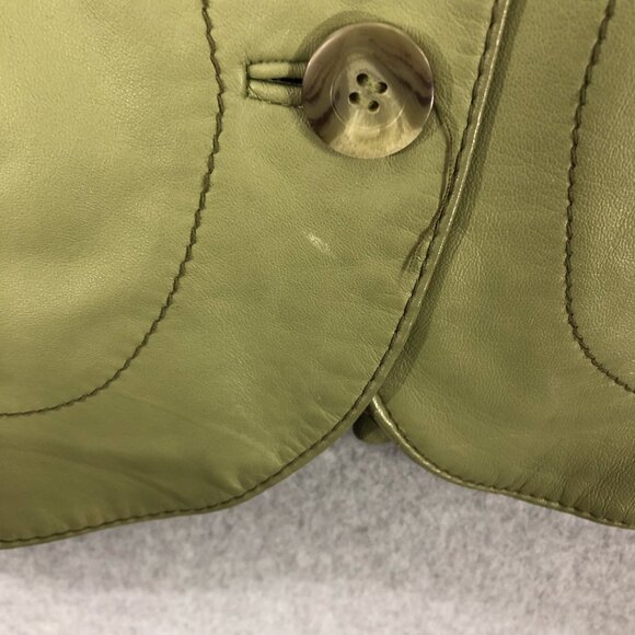 Vintage Y2K Wilsons Leather Green Leather Jacket Size Small - Picture 4 of 10